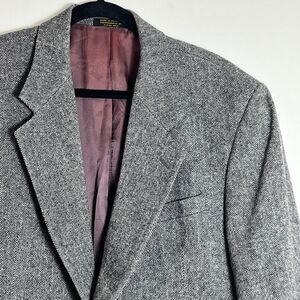 Ruffini Sport Coat 42R Gray Camel Hair Wool Blend Herringbone Blazer Italy